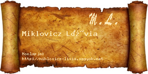Miklovicz Lívia névjegykártya